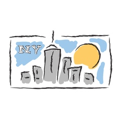NY drawn cityscape symbol NY drawn cityscape symbol vector image