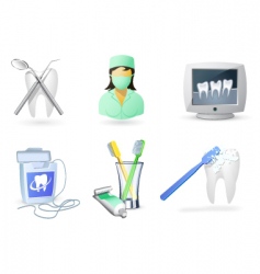 Medical icons set dentistry vector image