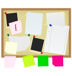 Stationery on noticeboard vector image