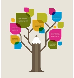 Colorful education tree with pencil and text space vector image