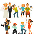 Photography and photographers at travel wedding Photography and photographers at travel wedding vector image