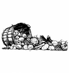 Barrel of vegetables vector image