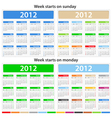 2012 calendars vector image