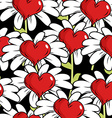 Flower of love seamless pattern Red heart with Flower of love seamless pattern Red heart with vector image