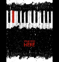 Grunge piano key vector image