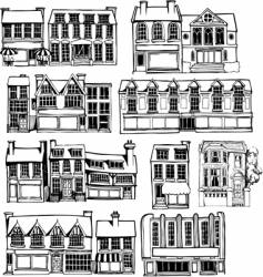 Town buildings vector image