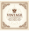 Vintage curves floral frame ornament vector image