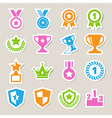 Trophy and awards icons set eps10 vector image