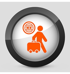 Orange and gray elegant glossy icon vector image