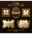 Vintage decor frames gold ornament label vector image