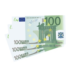 Drawing of a 3x 100 Euro bills vector image