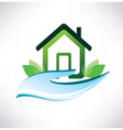 House symbol on the palm icon vector image