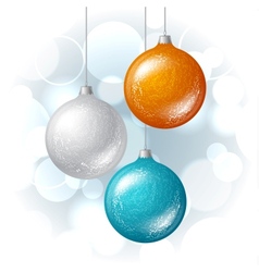 Christmas background with brilliant glossy balls vector image