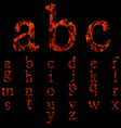 Flame fonts collection vector image