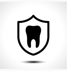 Tooth with protective shield on white background Tooth with protective shield on white background vector image