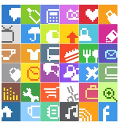 Modern social media color buttons interface icons vector image
