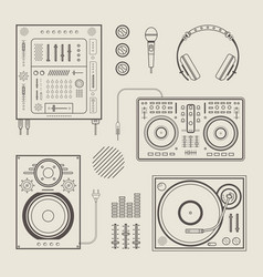 DJ icons vector image