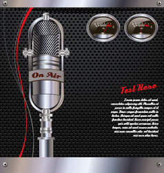 Abstract background with retro microphone vector image