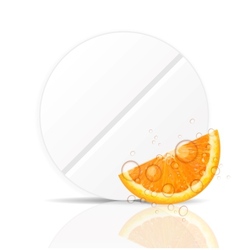 Orange pill iconEnvironment background vector image