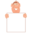 Smiling man with sign vector image