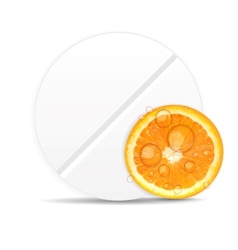 Orange pill iconEnvironment background vector image
