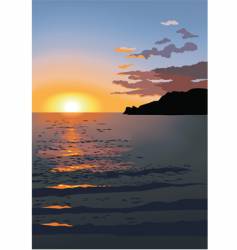 Sunset at sea vector image