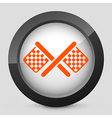 Orange and gray elegant glossy icon vector image