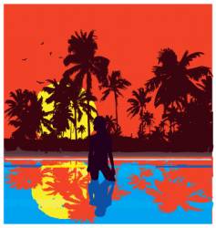Tropical nights vector image