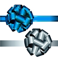 Bows blue and silver vector image
