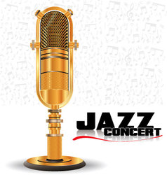 Abstract golden retro microphone vector image