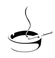 Smoke cigarette and ashtray vector image