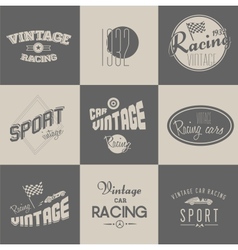 Vintage car racing badges vector image