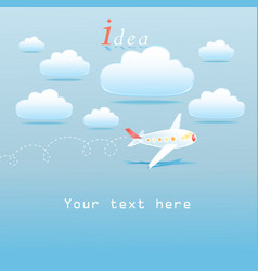 Clouds and airplane vector image