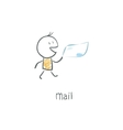 Postman delivering mail vector image