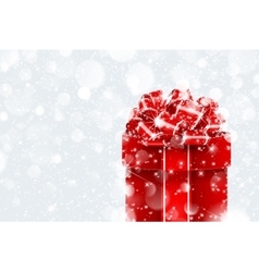 Christmas gift in snow vector image