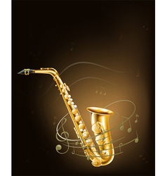 A saxophone with musical notes vector image