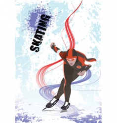 Speed skating poster vector image