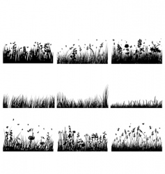 Meadow silhouettes vector image