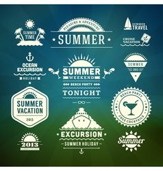 Retro summer design elements vector image