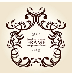 Vintage retro floral frame ornament vector image