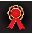Realistic gold award with reb bow and Realistic gold award with reb bow and vector image