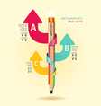 Creative Template with pencil ribbon arrow banner vector image