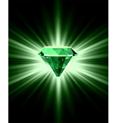 Beautiful green crystal background vector image