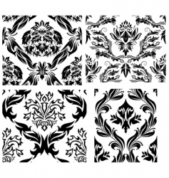 Damask patterns set vector image