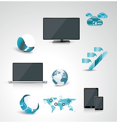 Set of web Icons and business and abstract symbols vector image