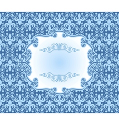 Vintage frame on damask background Vintage frame on damask background vector image