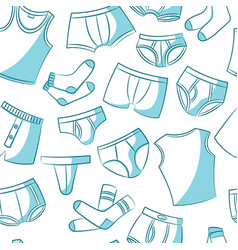 Male underwear doodle pattern vector image
