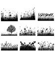 Meadow silhouettes vector image