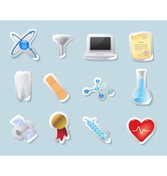 Sticker icons for science and education vector image