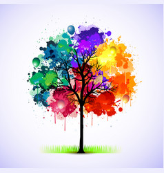 Colorful tree background vector image